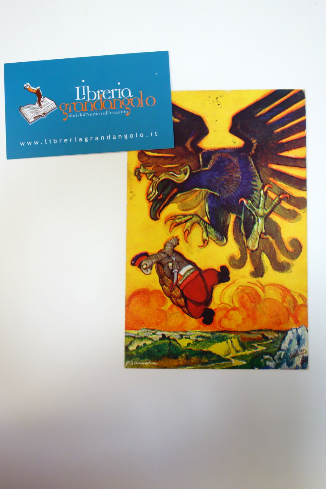 Cartolina L'aquila e la tartaruga prima guerra mondiale 1920 viaggiata …