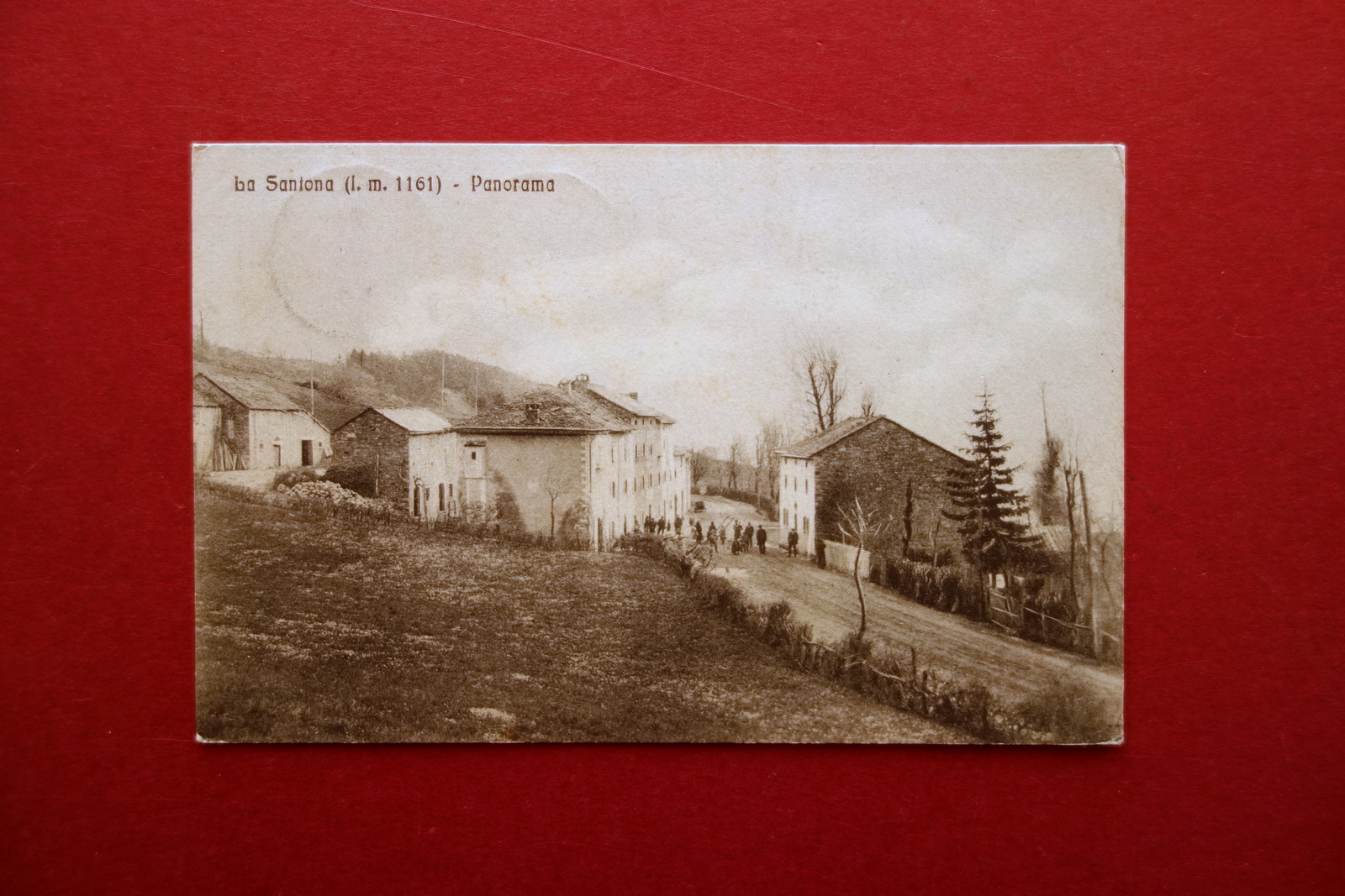 Cartolina La Santona Panorama Animata Viaggiata 1915 Appennino Modenese