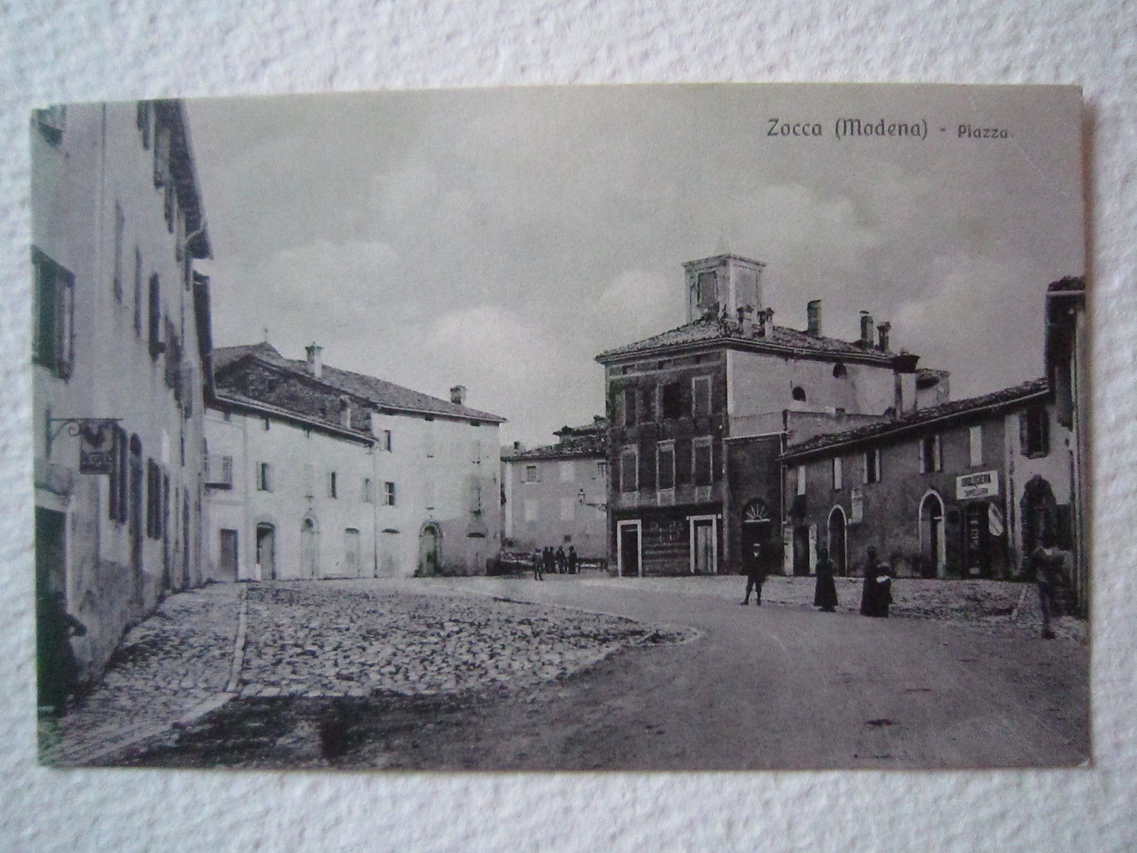 Cartolina Locale 1909 Emilia Romagna Modena Zocca Piazza Animata