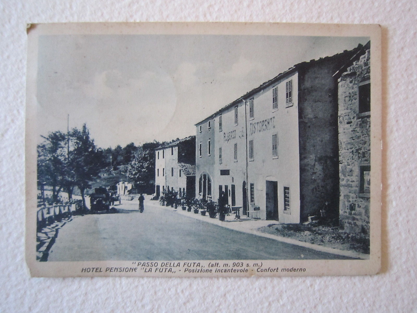 Cartolina Locale 1935 Passo della Futa Hotel Pensione Toscana Firenze