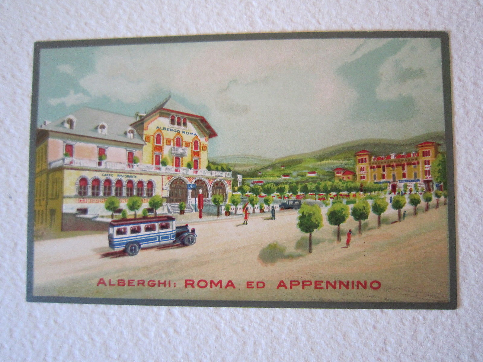 Cartolina Locale '900 Alberghi Roma Appennino Borgotaro Parma