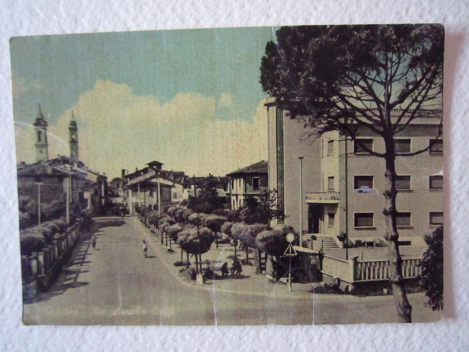 Cartolina Locale anni '50 Emilia Romagna Bologna Medicina Via Aurelio …