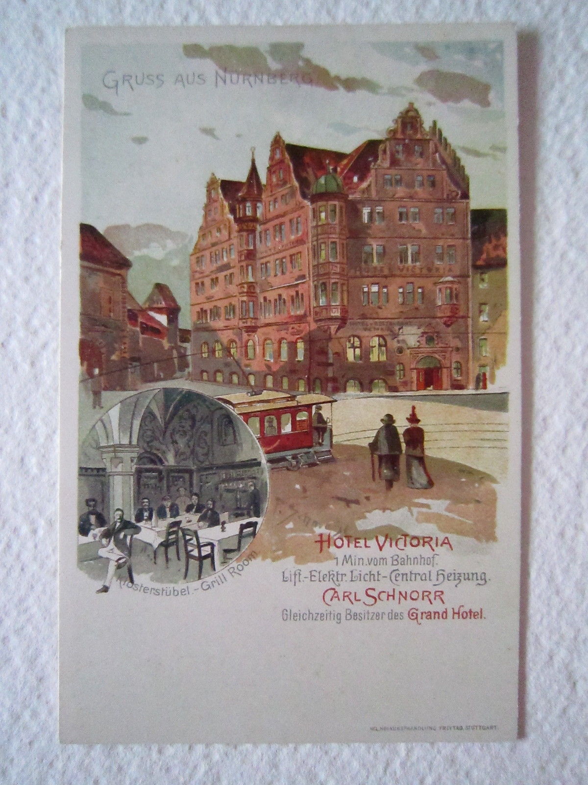 Cartolina Locale Primi '900 Gruss Aus Nurnberg Norimberga Hotel Victoria …