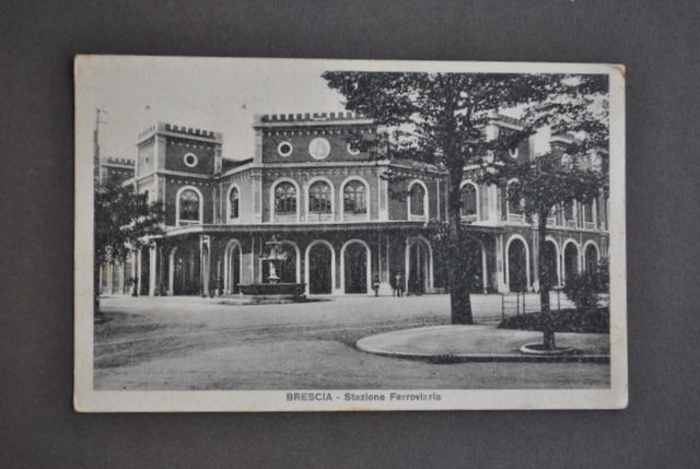 Cartolina Lombardia Brescia Stazione Ferroviaria Treni 1930