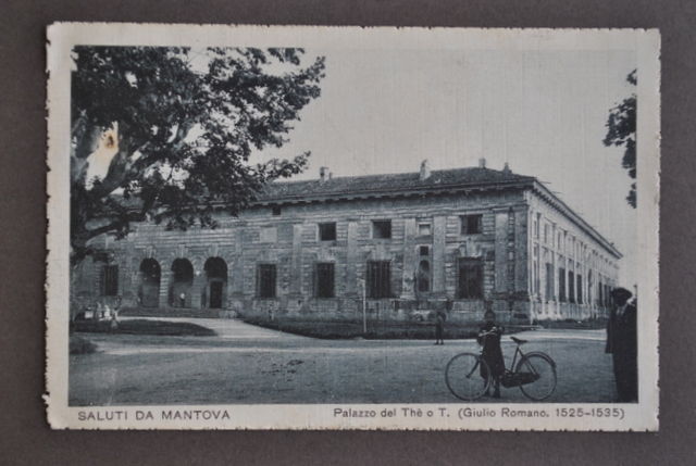 Cartolina Lombardia Mantova Palazzo The Te Animata Bicicletta 1917