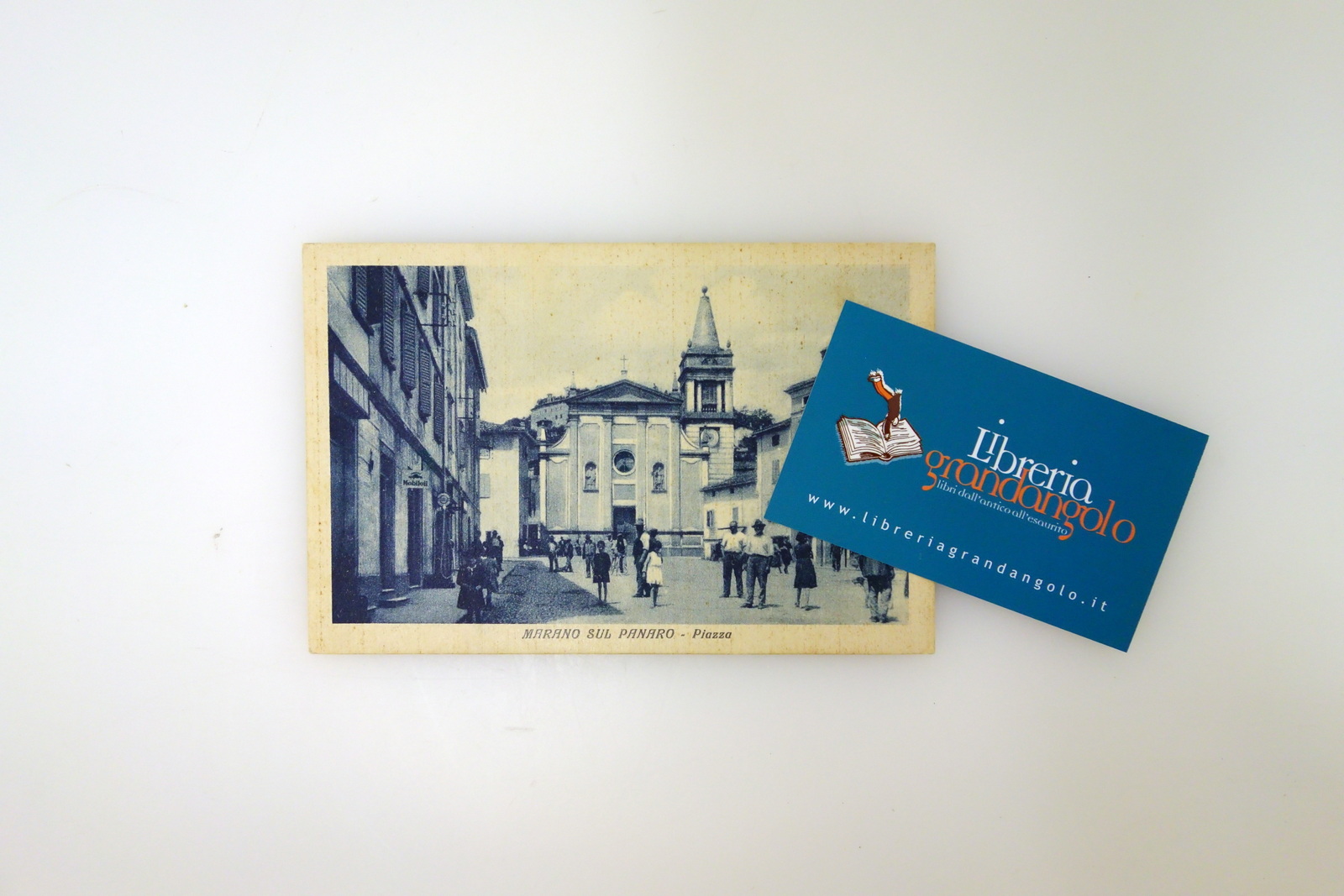 Cartolina Marano sul Panaro Piazza Viaggiata Animata 1936 Modena