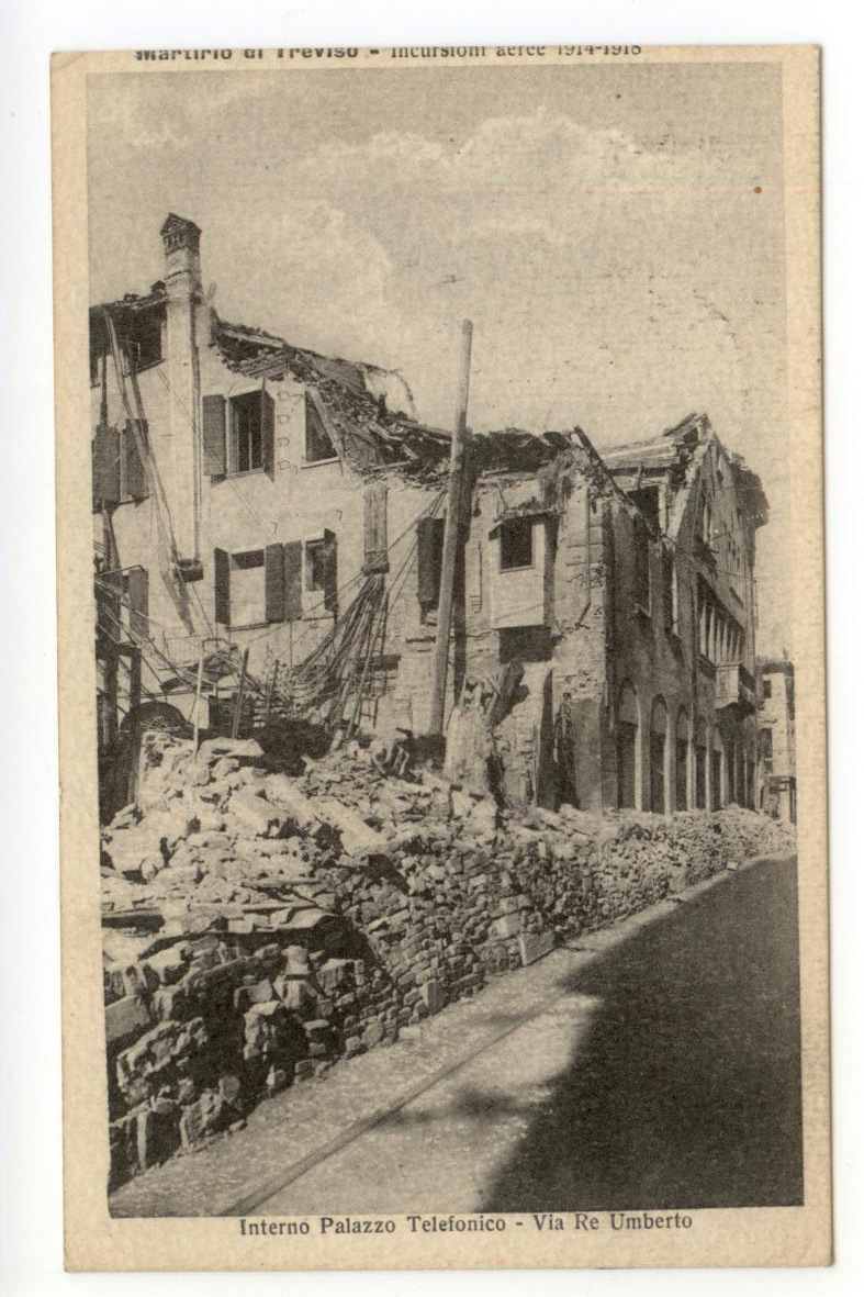 Cartolina Martirio di Treviso Incursioni Aeree 1914-1915 viaggiata 1919