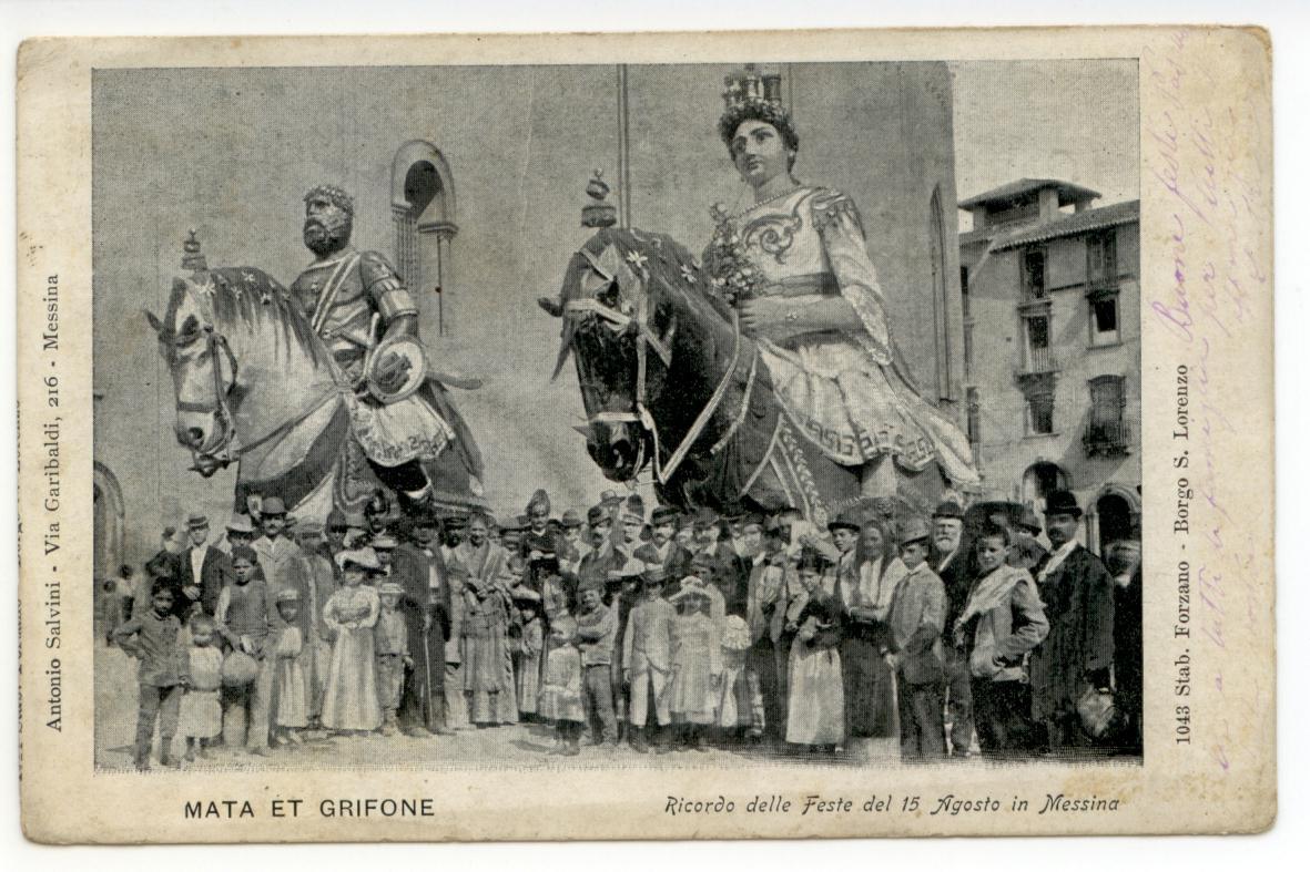 Cartolina Mata Et Grifone Ricordo Delle Feste Del 15 Agosto …