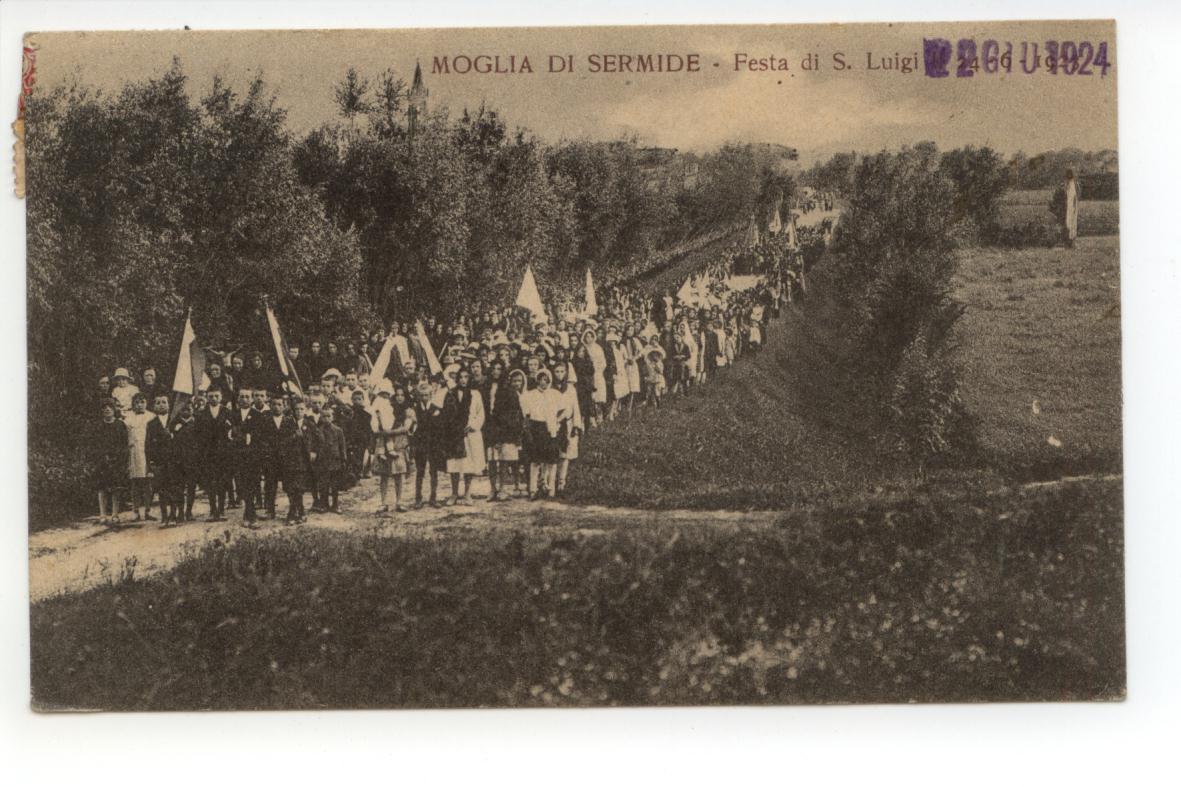 Cartolina Moglia di Sermide Festa di S. Luigi 1924 viaggiata …