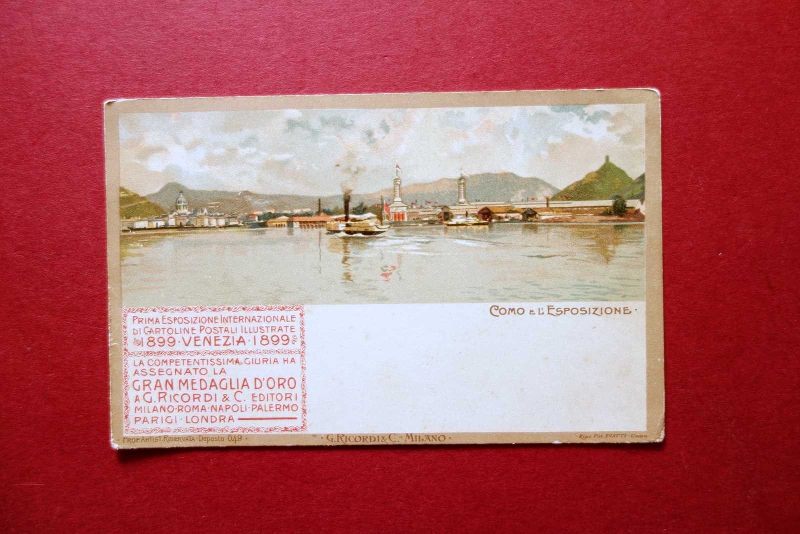 Cartolina Originale 1∞ Esposizione Internazionale Cartoline Postali Venezia 1899