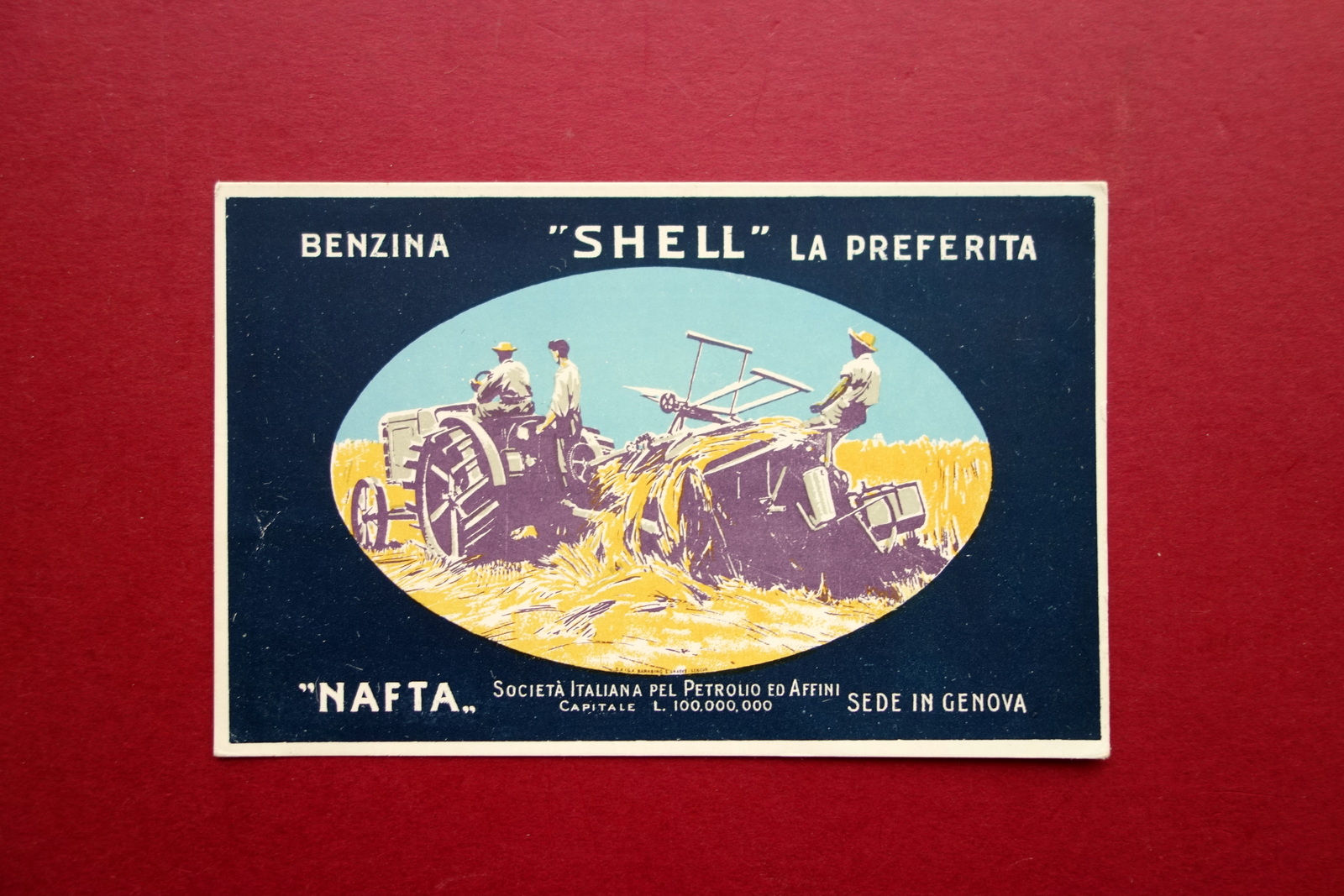 Cartolina Originale Benzina SHELL Nafta Barabino Genova Anni '20 Non …