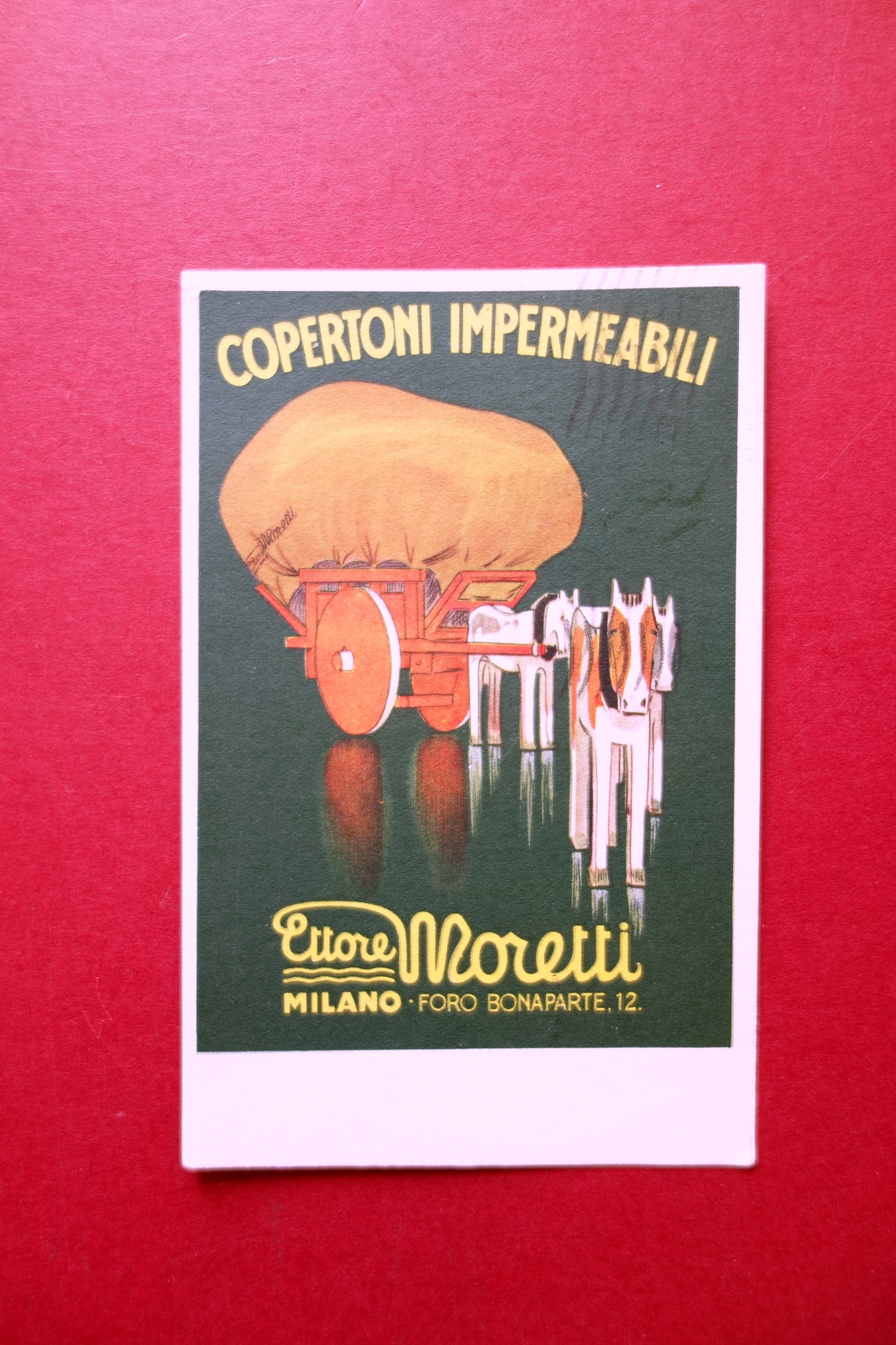 Cartolina Originale Copertoni Impermeabili Ettore Moretti Milano 1932 Viaggiata