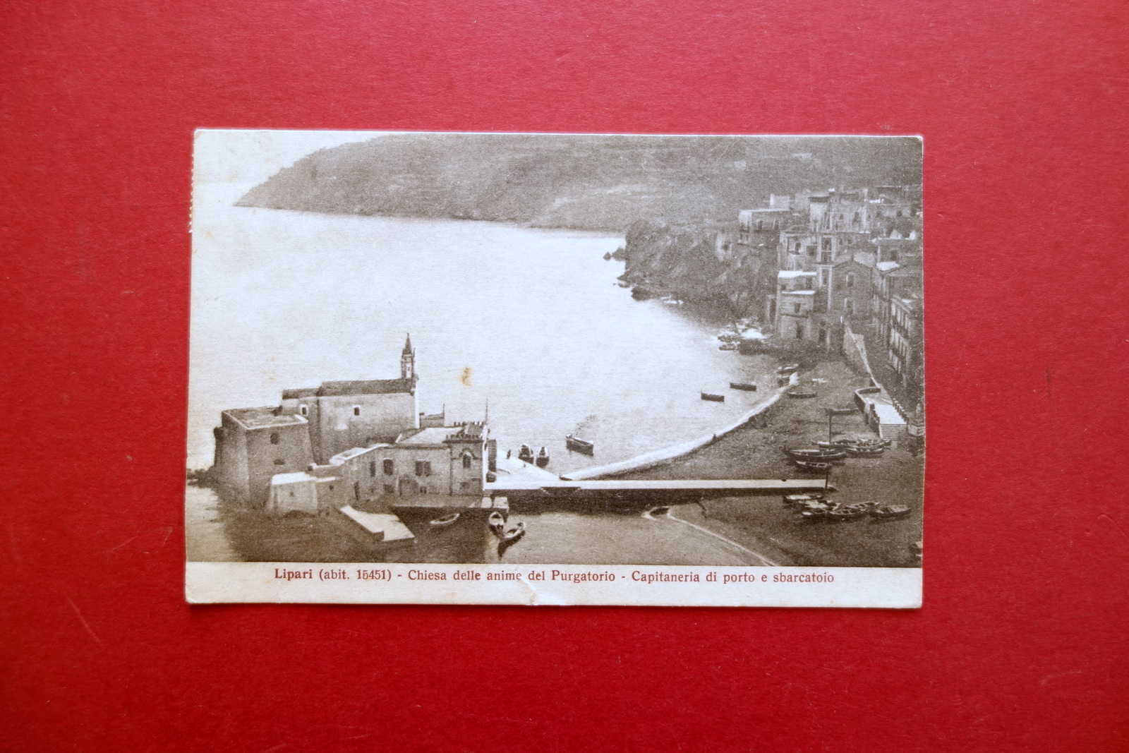 Cartolina Originale Lipari Chiesa Anime del Purgatorio Viaggiata 1932 Confino