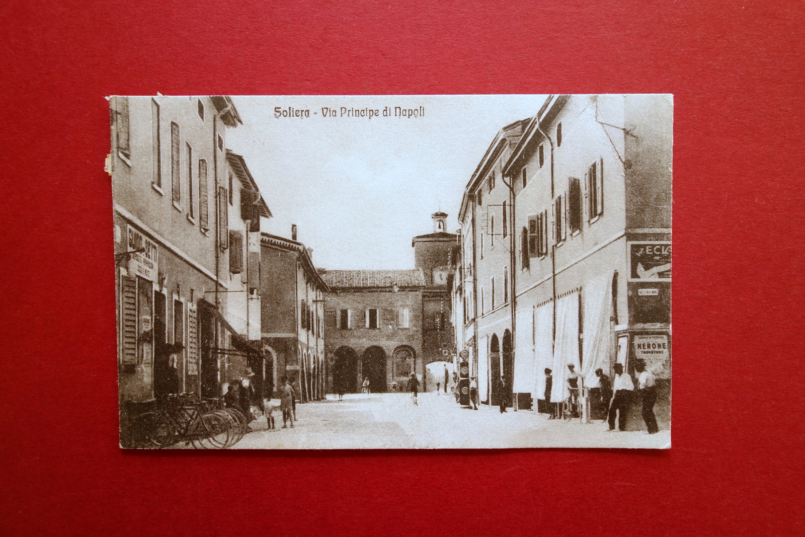 Cartolina Originale Soliera Via Principe di Napoli Viaggiata 1927