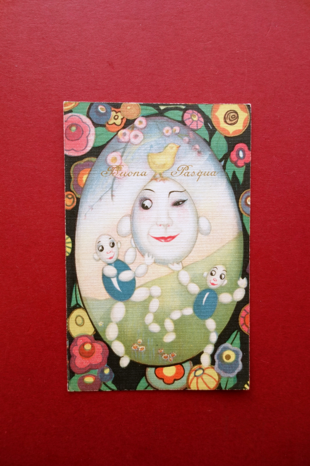 Cartolina Originale Sorelle Chiostri Buona Pasqua Viaggiata 1932