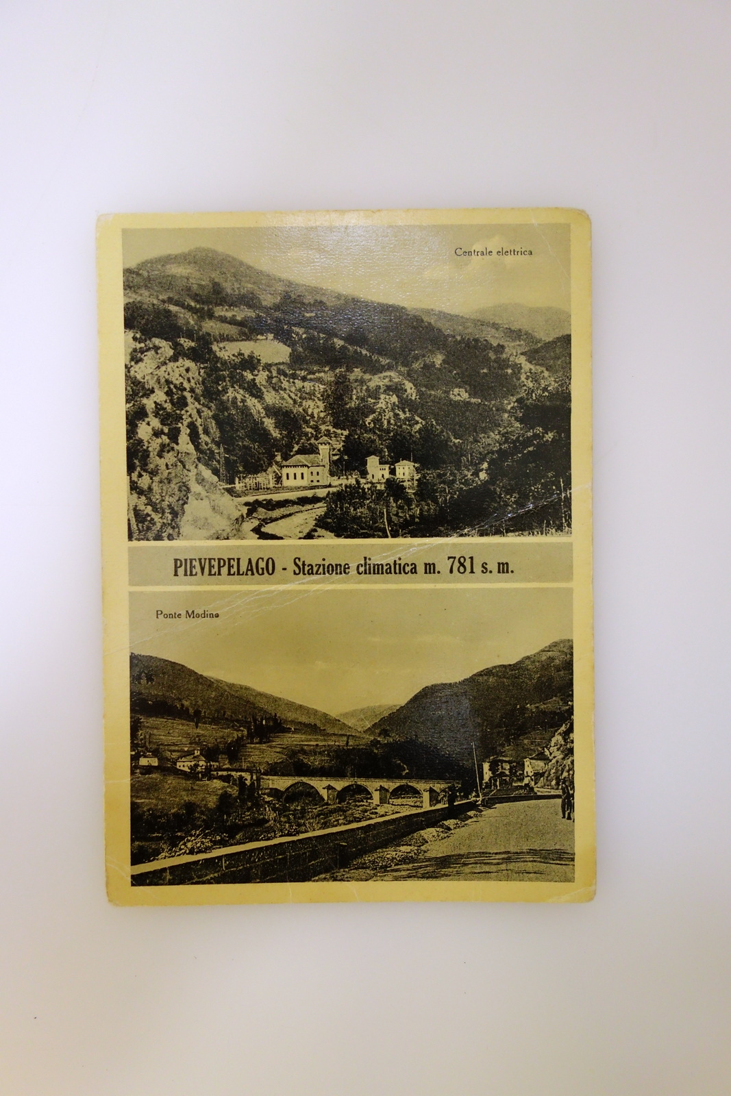 Cartolina Pievepelago Modena Centrale Elettrica Ponte Modino Viaggiata 1953