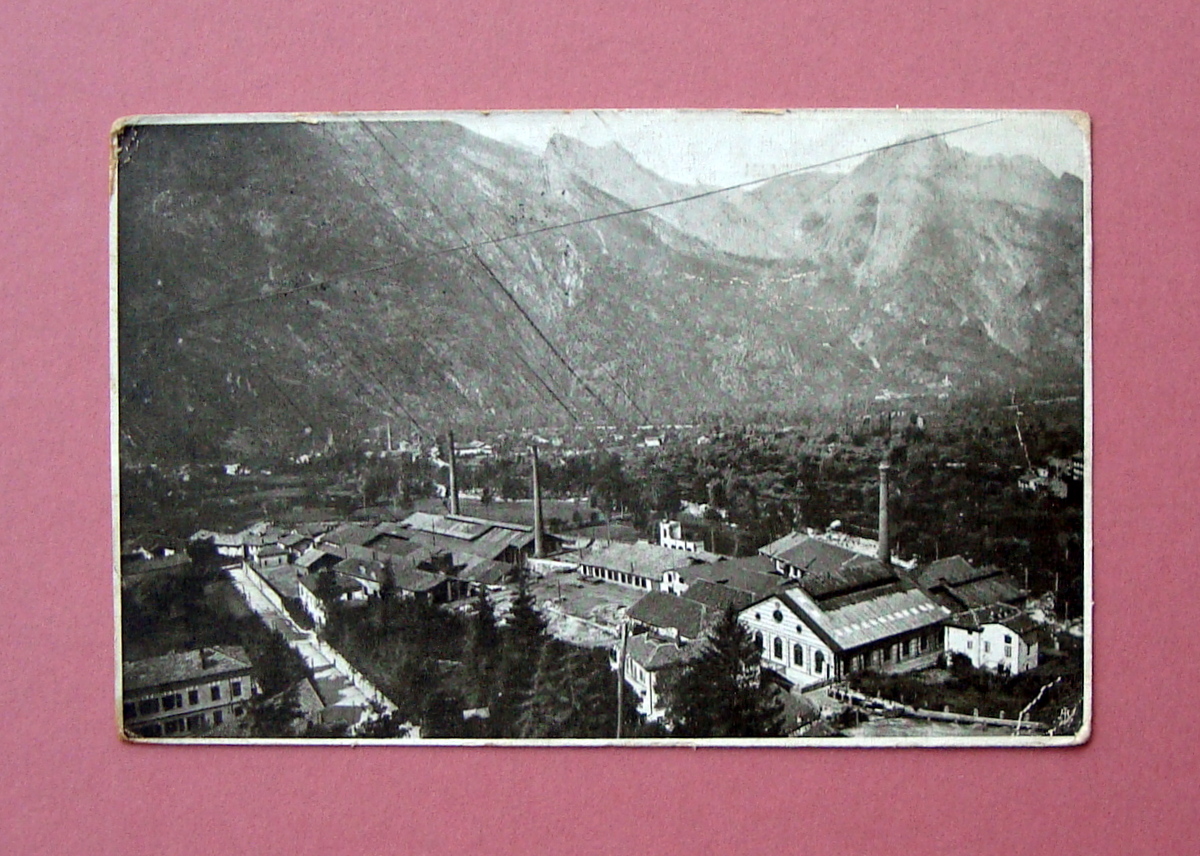 Cartolina Pont Saint Martin Metallurgica Valdostana 1921 viaggiata