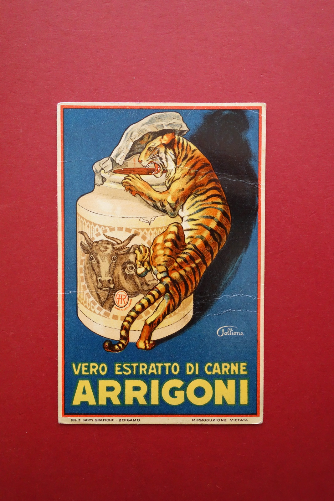 Cartolina Pubblicit‡ Estratto di Carne Arrigoni Trieste Pollione Viaggiata 1925