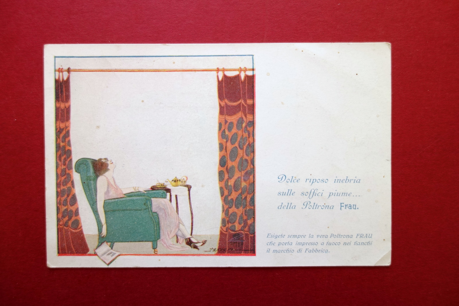 Cartolina Pubblicitaria Poltrona Frau Torino Grafica Mendez Non Viaggiata