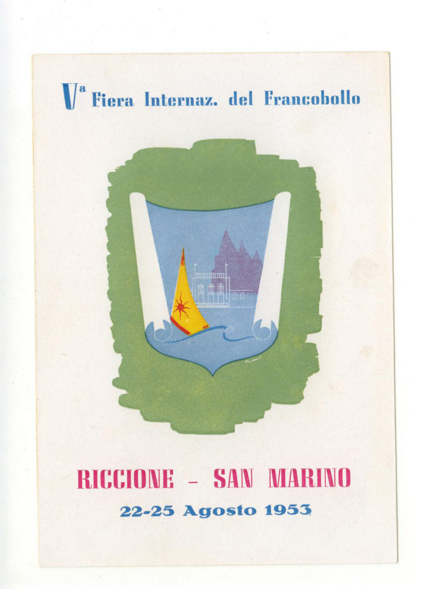 Cartolina Quinta Fiera Internazionale del Francobollo 1953 non viaggiata