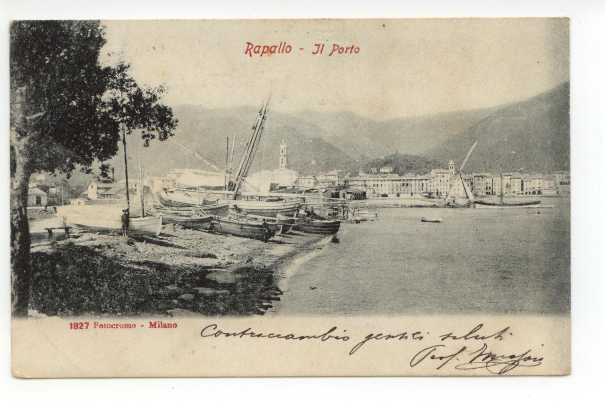 Cartolina Rapallo Il Porto 1903 viaggiata Genova