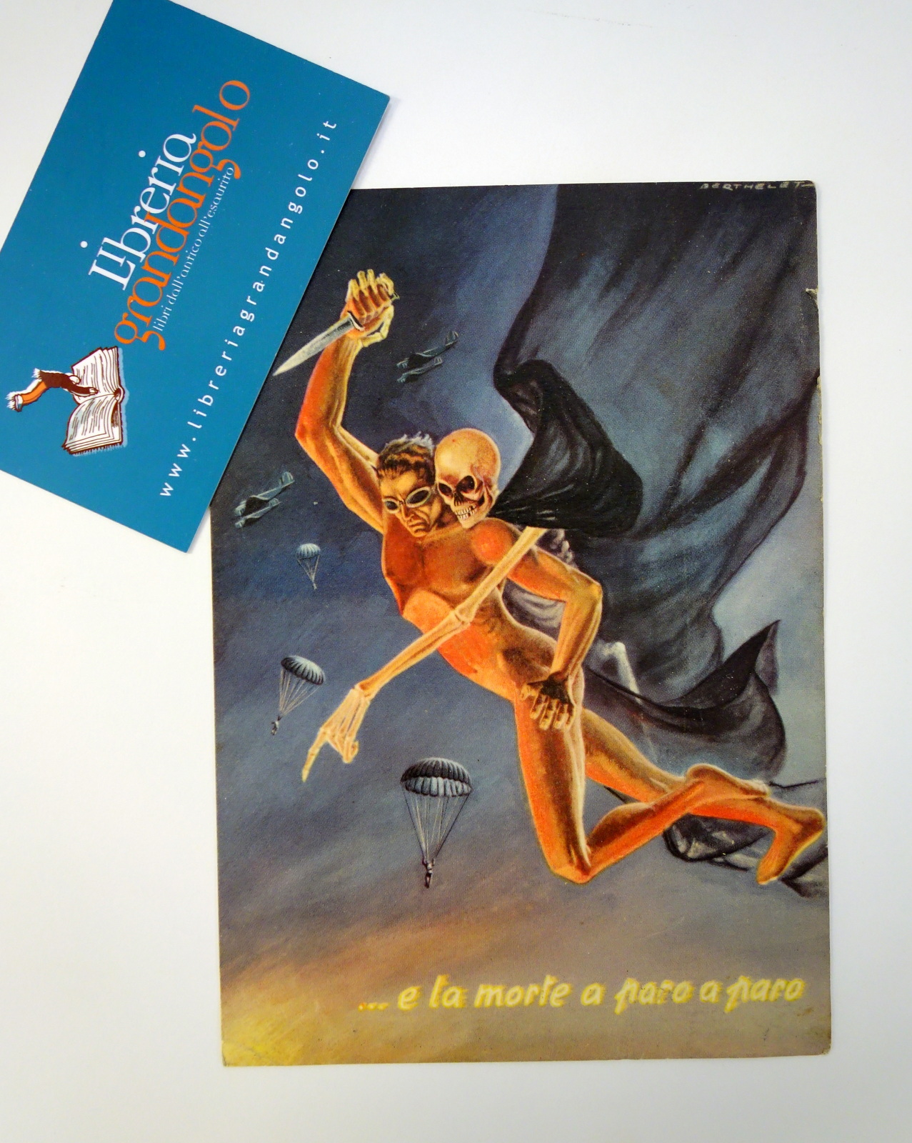 Cartolina reparto paracadutisti Berthelet viaggiata 1941