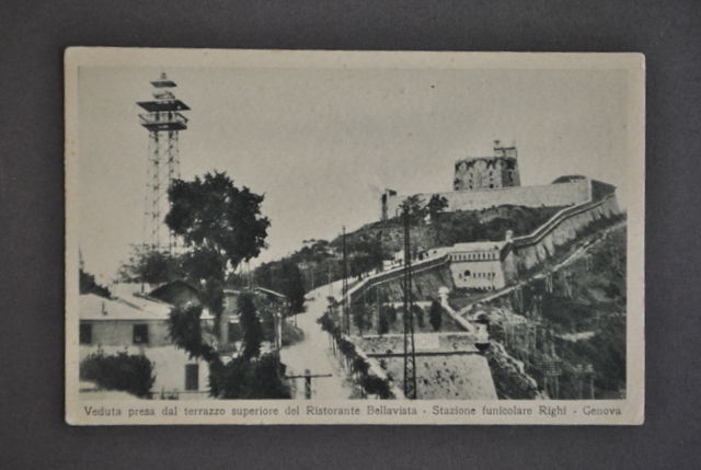 Cartolina Ristorante Bellavista Stazione Funicolare Righi Funivia Genova 1920
