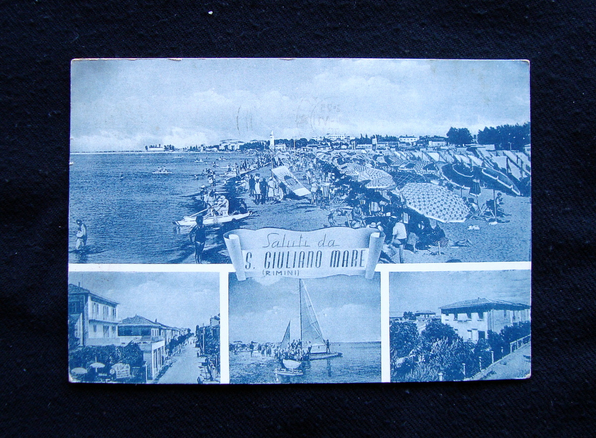 Cartolina Saluti da San Giuliano Mare Rimini 1961 viaggiata