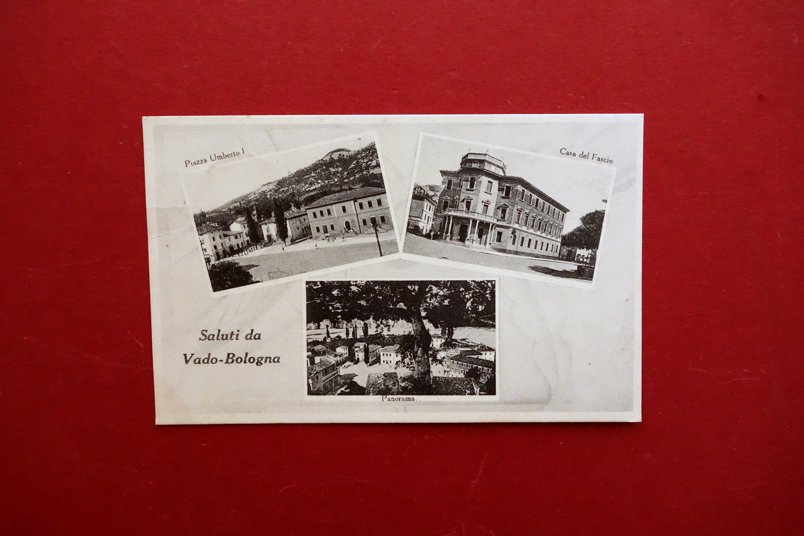 Cartolina Saluti da Vado Bologna Piazza Casa del Fascio Panorama …