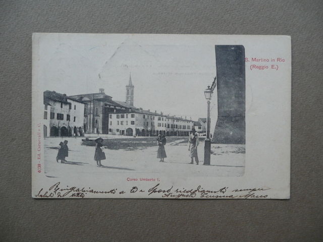 Cartolina San Martino Rio Corso Umberto Primo Animata Viaggiata 1908 …