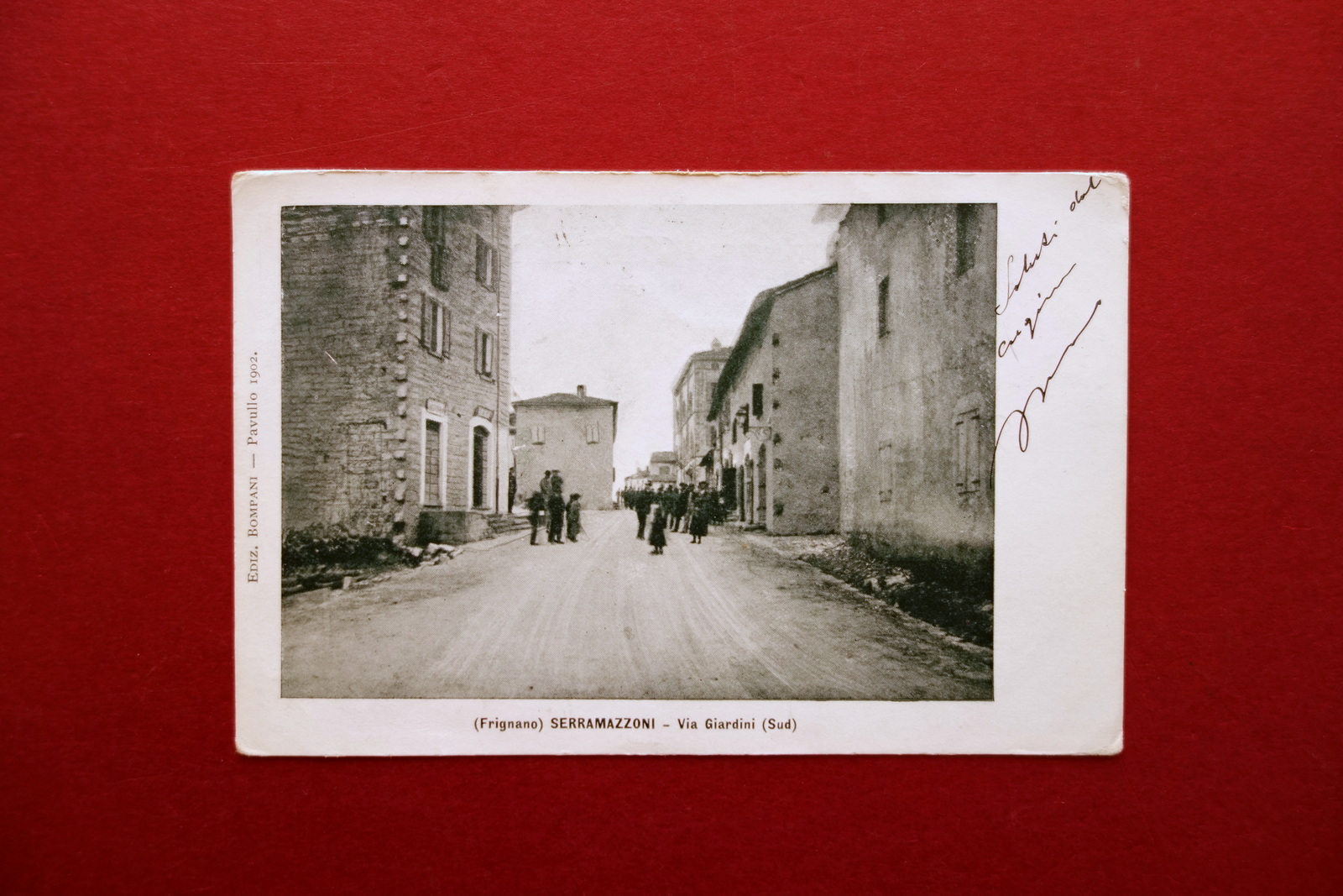 Cartolina Serramazzoni Via Giardini Sud Animata Viaggiata 1092 Appennino