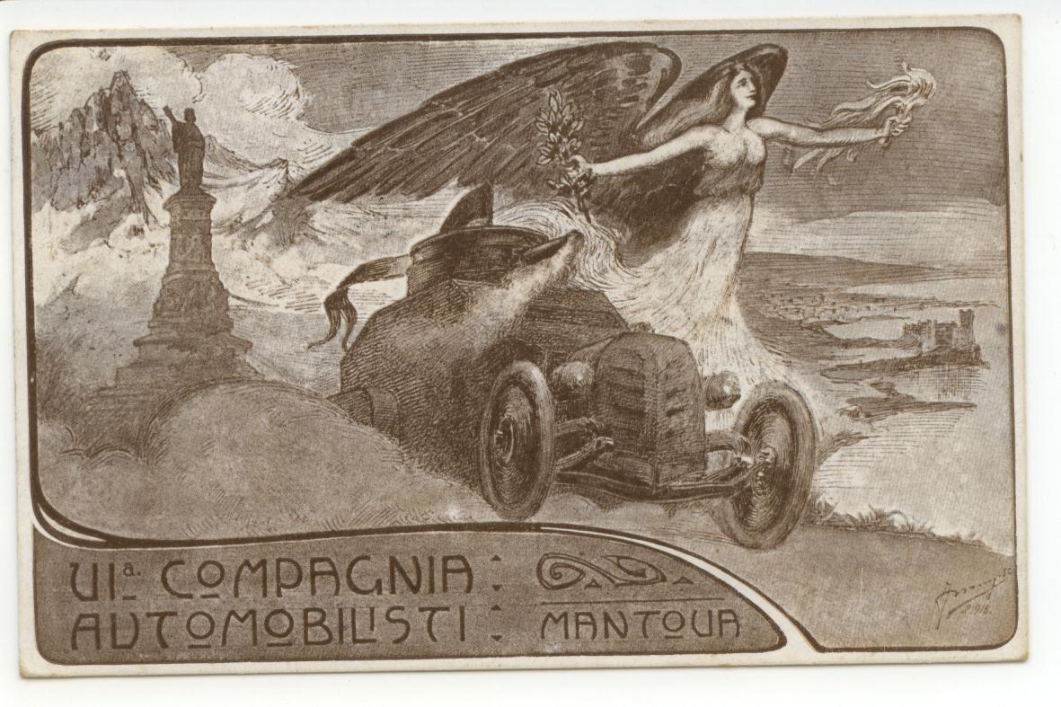 Cartolina Sesta Compagnia Automobilisti Mantova 1919 viaggiata