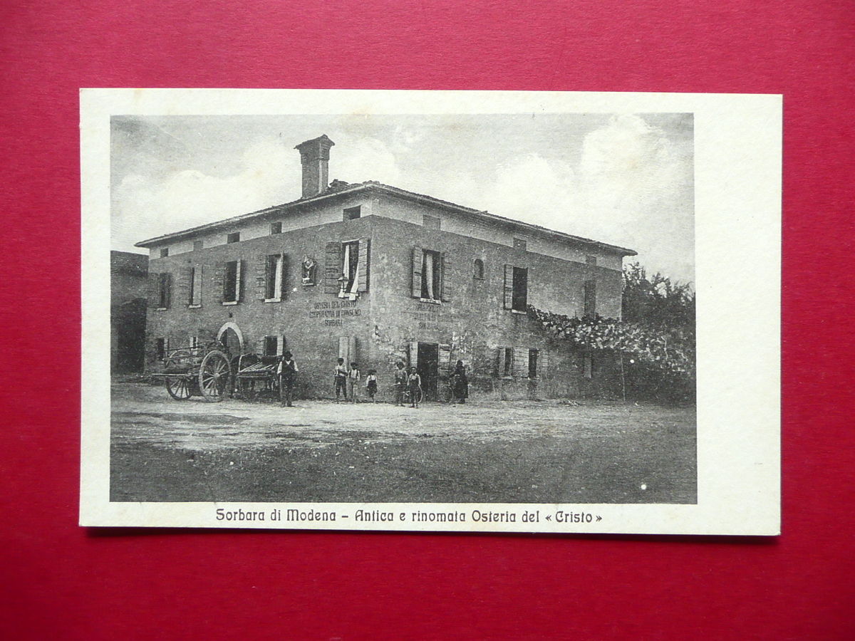 Cartolina Sorbara di Modena Antica Rinomata Osteria del Cristo Anni …