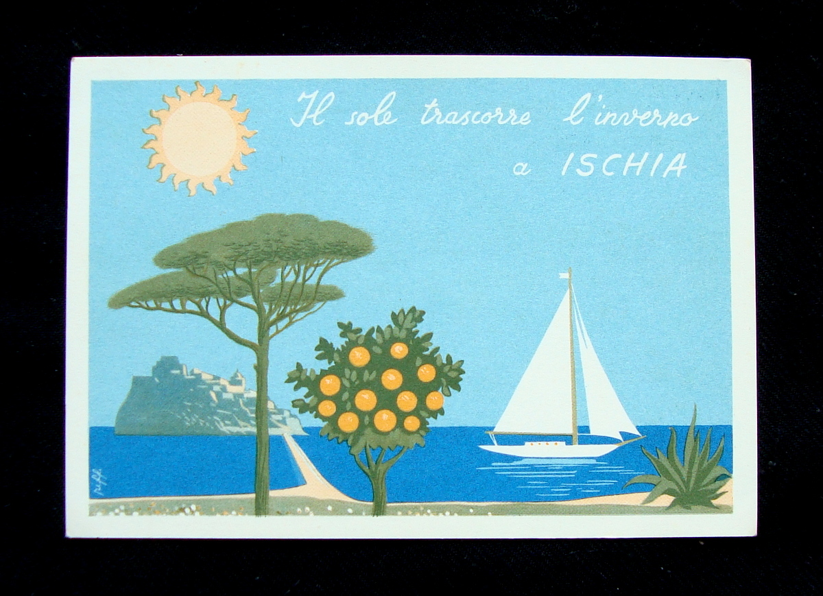Cartolina Tabaccheria Pietro Buonacore Porto d'Ischia anni '50