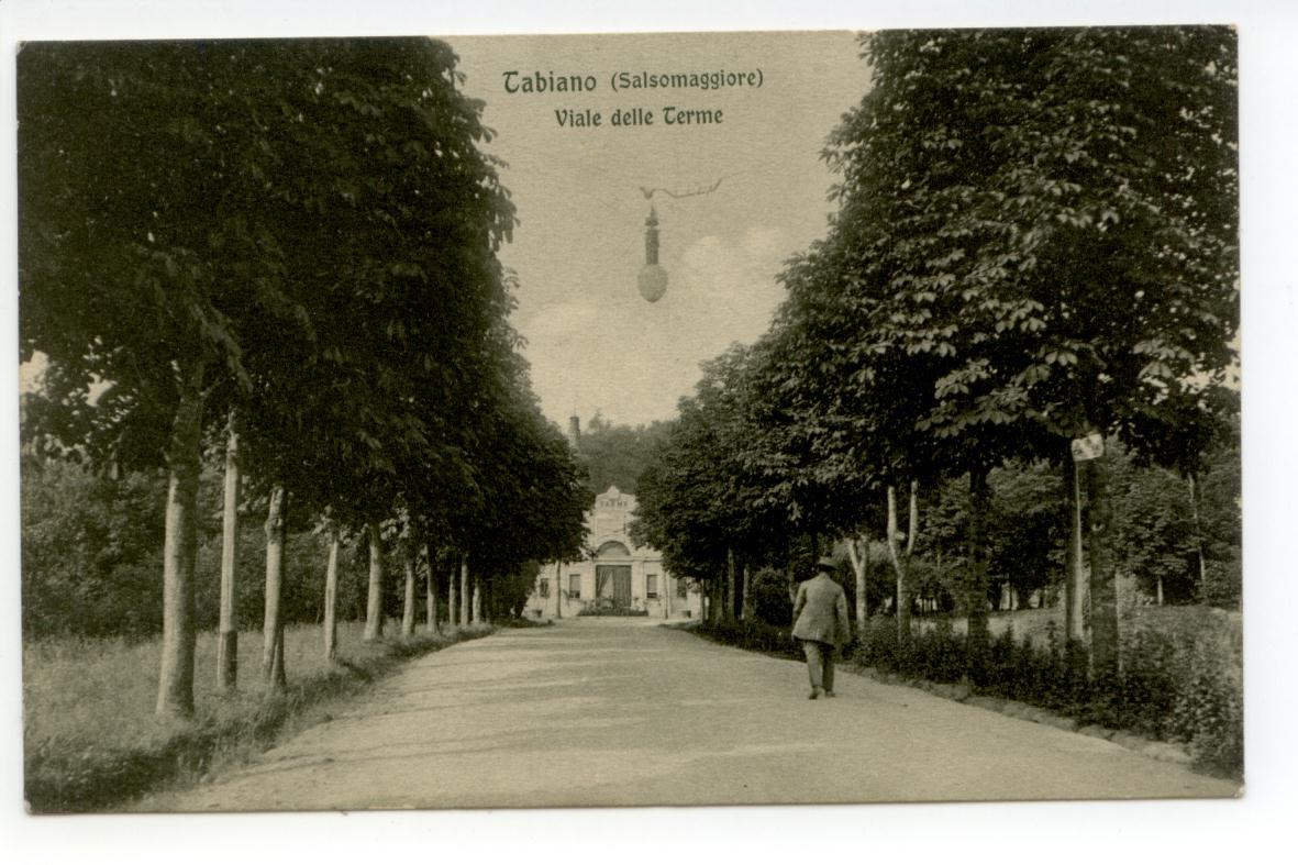 Cartolina Tabiano Salsomaggiore Viale delle Terme Parma viaggiata