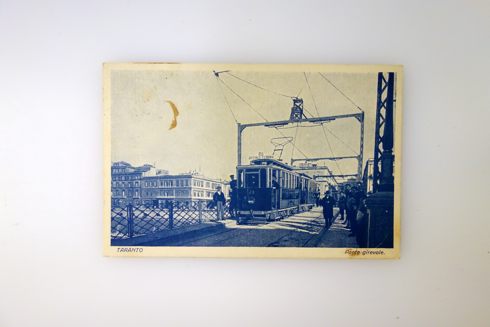 Cartolina Taranto Ponte Girevole Tram Linea 1 Arsenale Ferrovia Viaggiata …