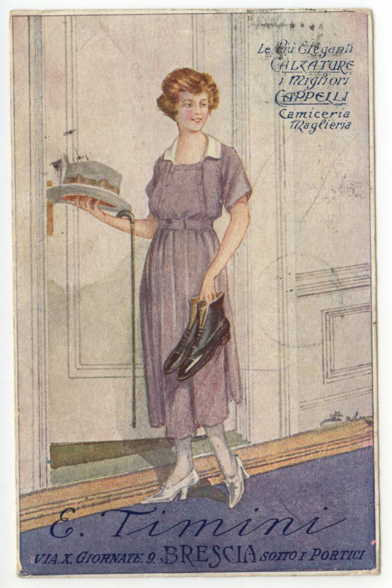 Cartolina Timini Le Pi˘ Eleganti Calzature I Migliori Cappelli 1922 …