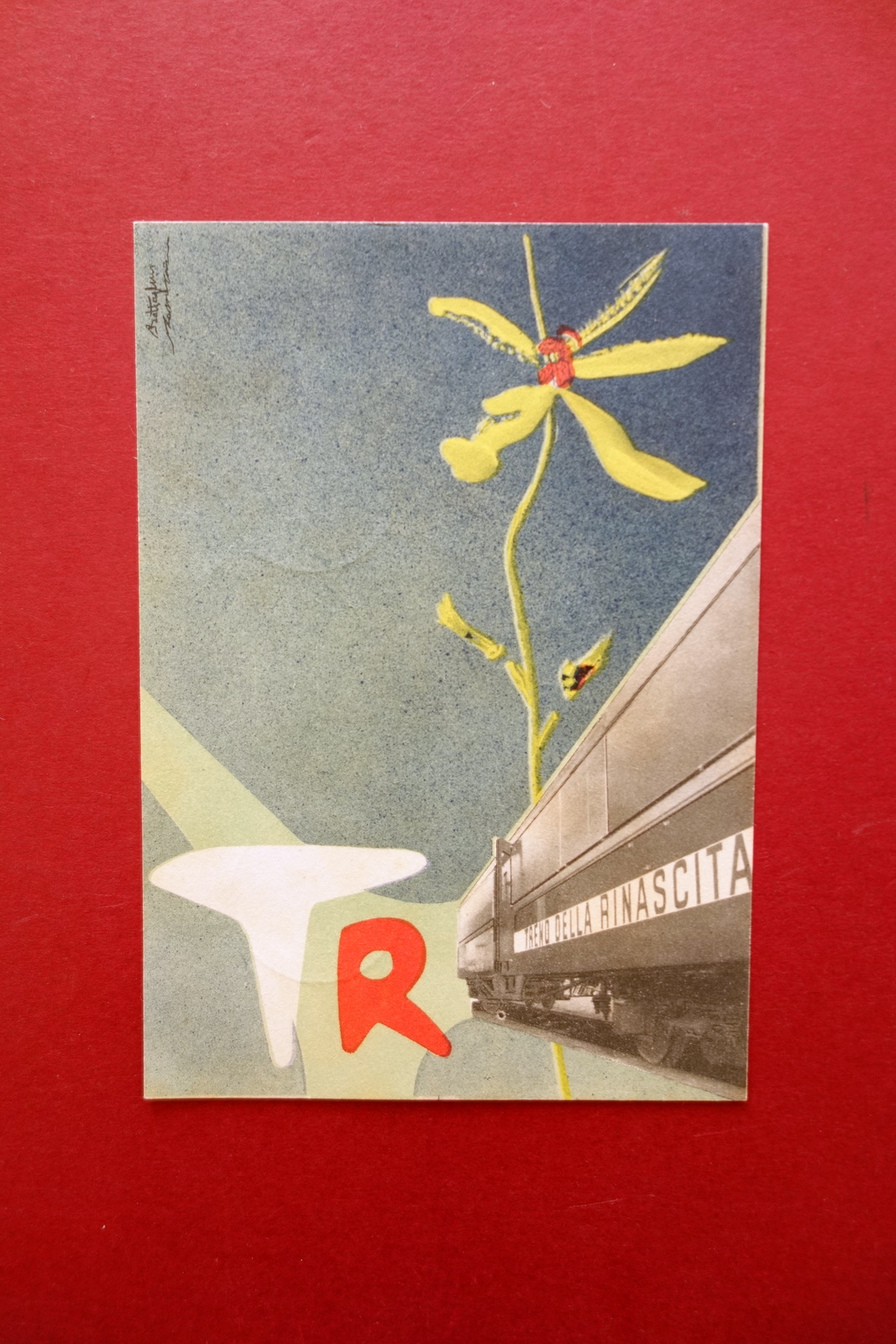 Cartolina Treno della Rinascita 1953 non viaggiata