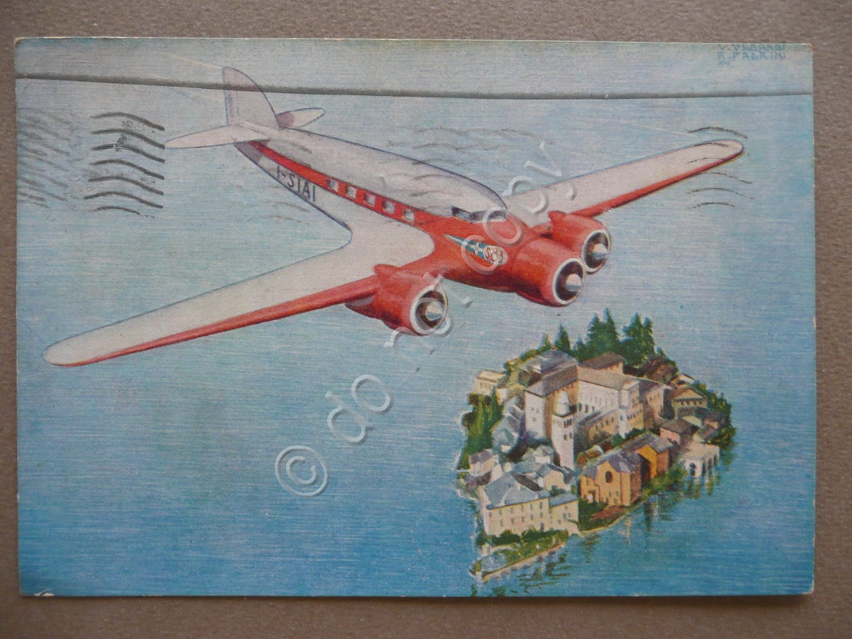 Cartolina Trimotore Rapido Savoia Marchetti S.M.83 Viaggiata Motto Mas