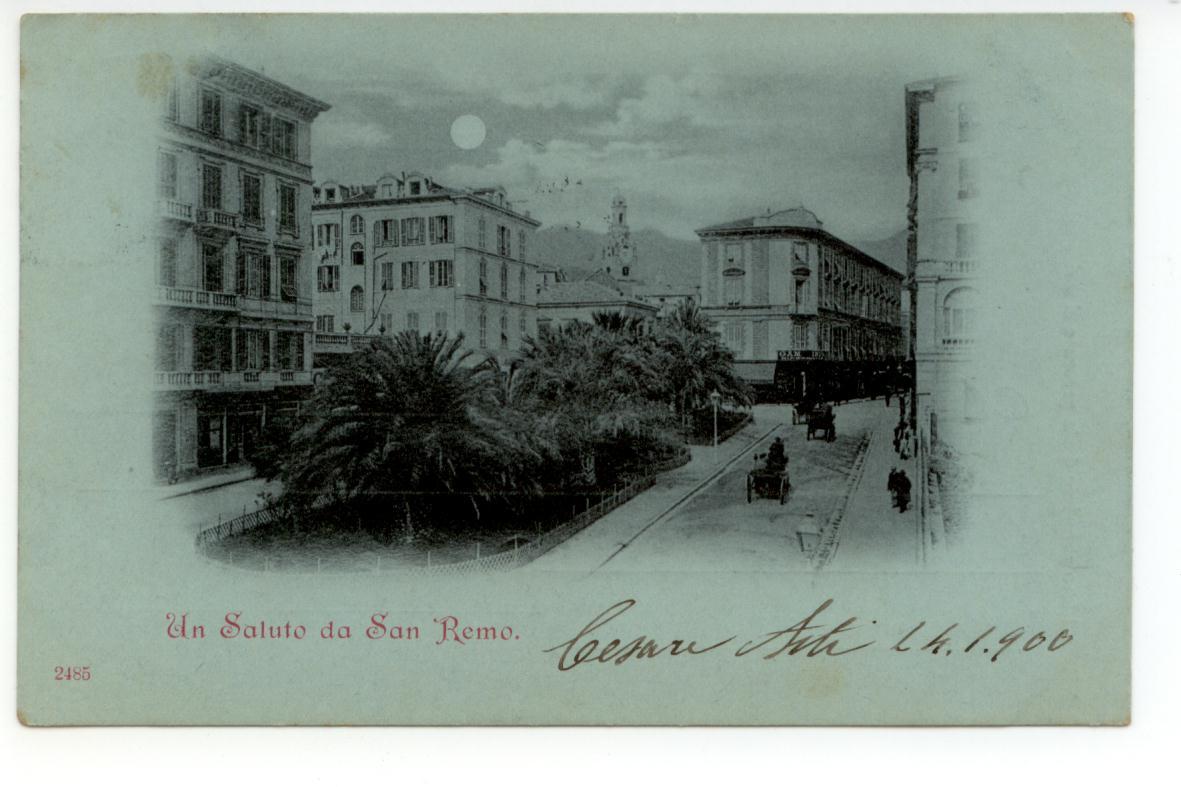 Cartolina Un Saluto da San Remo 1900 viaggiata Imperia