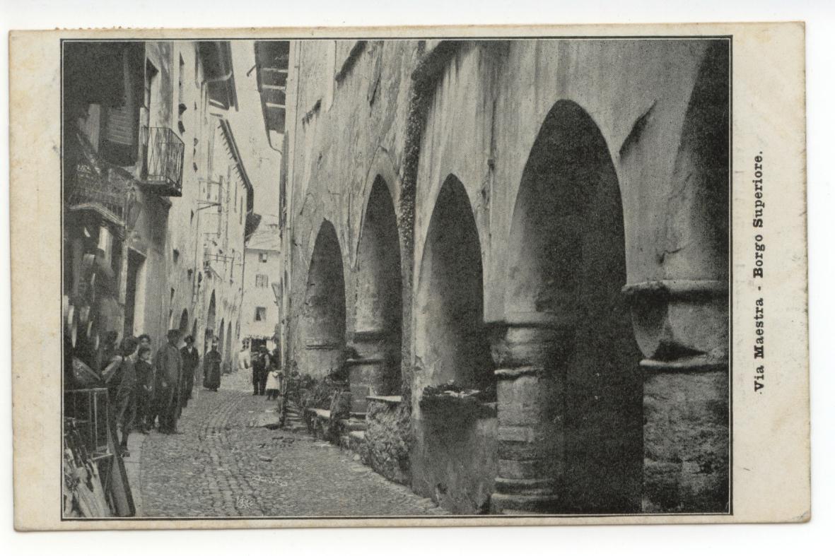 Cartolina Via Maestra Borgo Superiore 1913 viaggiata