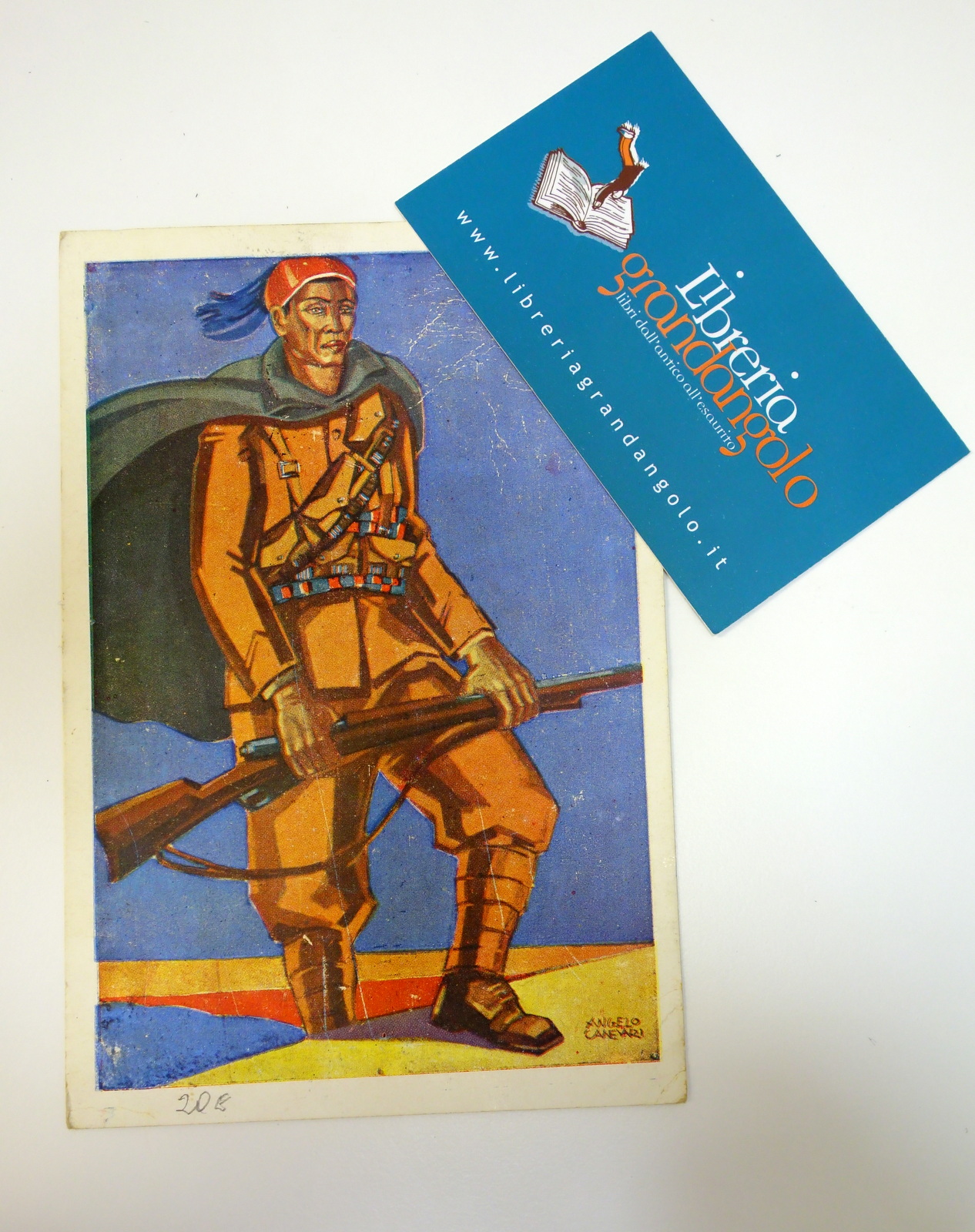 Cartolina VII Battaglione Libico Sentinella del Gebel 1929 viaggiata Canevari