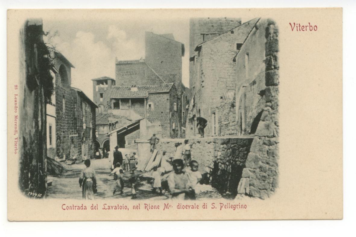 Cartolina Viterbo Contrada del Lavatoio nel Rione Medioevale di non …