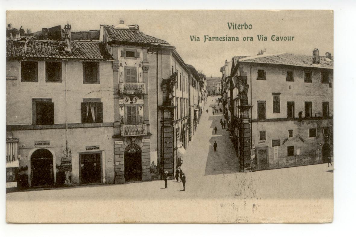 Cartolina Viterbo Via Farnesiana Ora Via Cavour 1911 viaggiata