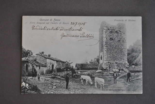 Cartolina Zocca Frignano Modena Montagna Torre Rangoni Castello Rosola 1905