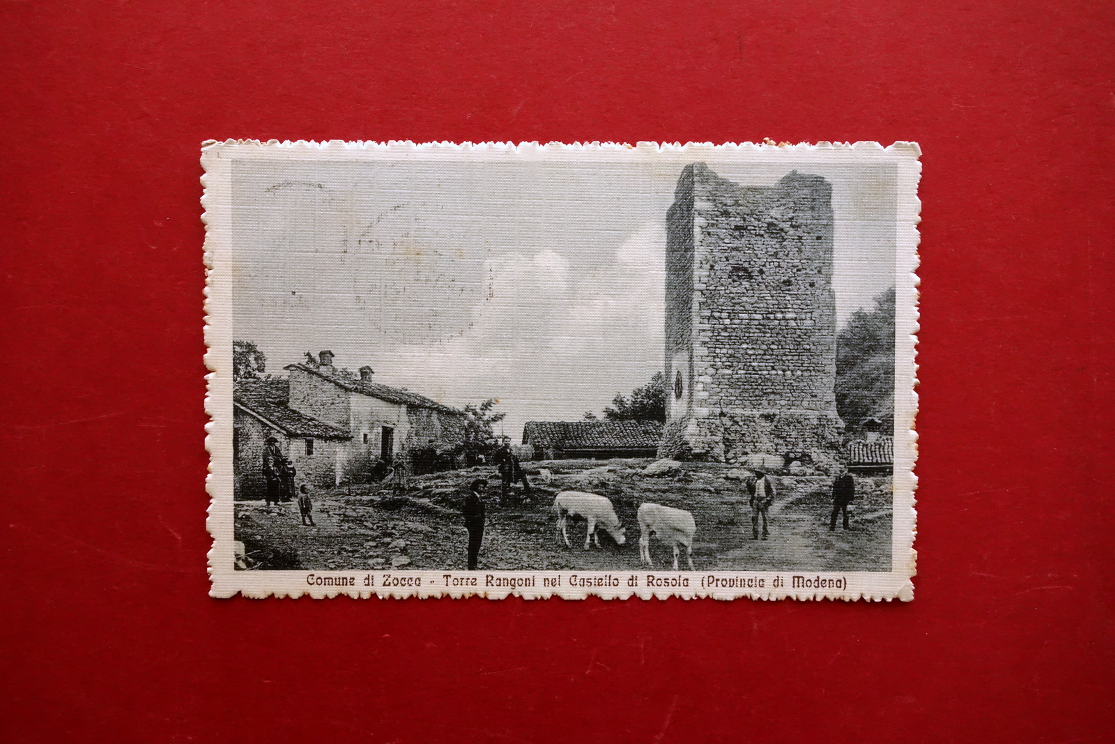 Cartolina Zocca Torre Rangoni Castello di Rosola Viaggiata 1916 Modena