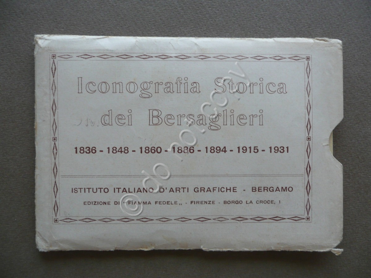 Cartoline Iconografia Storica Corpo Bersaglieri Uniformi Degai Busta 1931