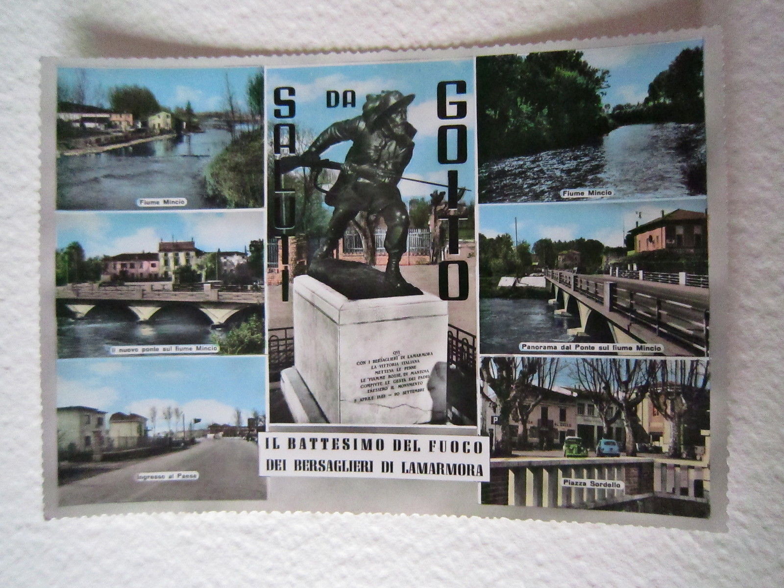 Cartoline Locale Lombardia Goito Mantova Battesimo Fuoco Bersaglieri Lamarmora