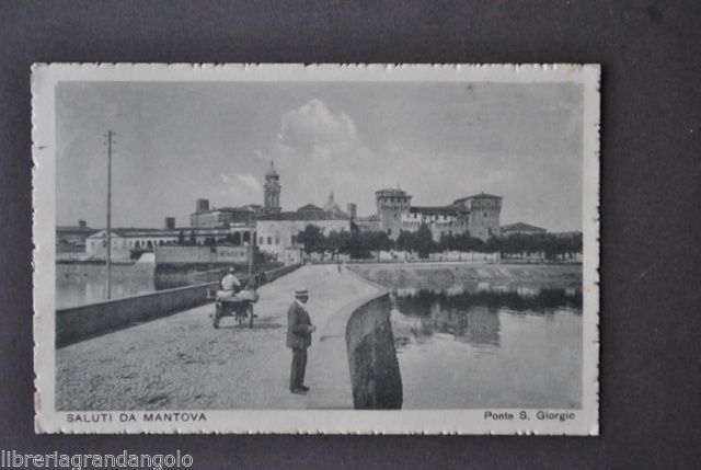 Cartoline Lombardia Mantova Castello Ponte San Giorgio Calesse Animata 1917