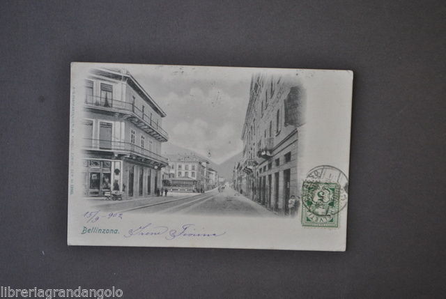 Cartoline Svizzera Ticino Bellinzona Via Cittadina Animata 1902